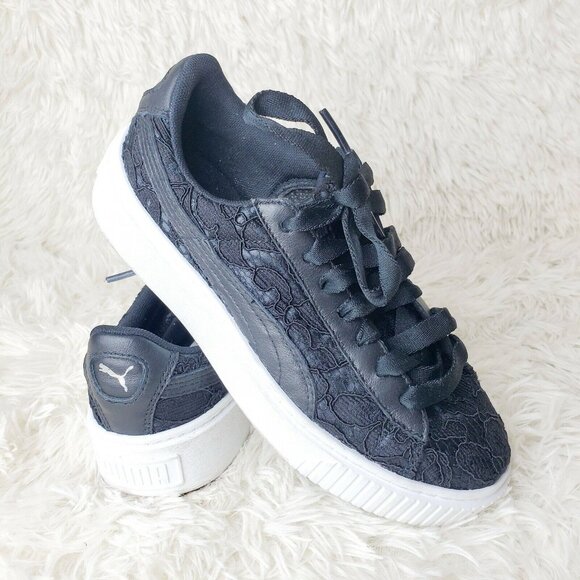 Puma Shoes - Puma Women's Basket Platform FO Sneakers Casual Shoes Black Size 6 EUC